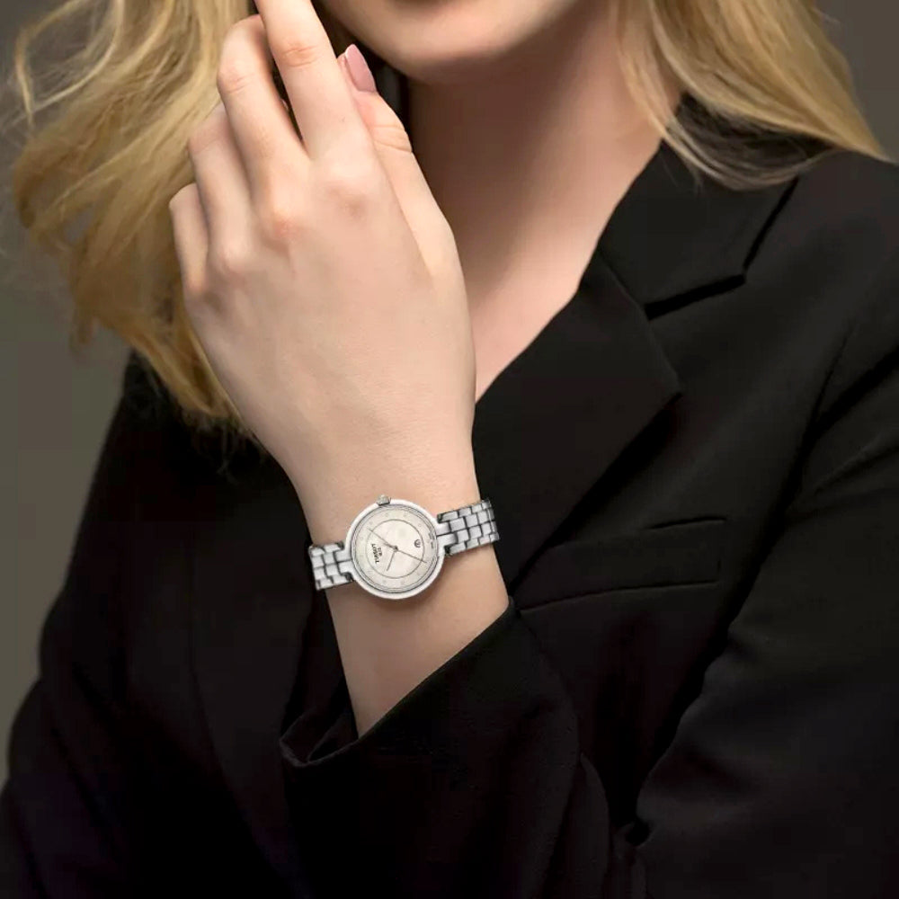 Tissot Flamingo White MOP Diamonds Dial Ladies Watch | T094.210.11.116.01