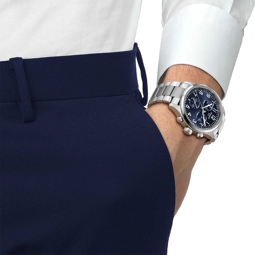 TISSOT CHRONO L BLUE DIAL STAINLESS STEEL WATCH | T116.417.11.042.00