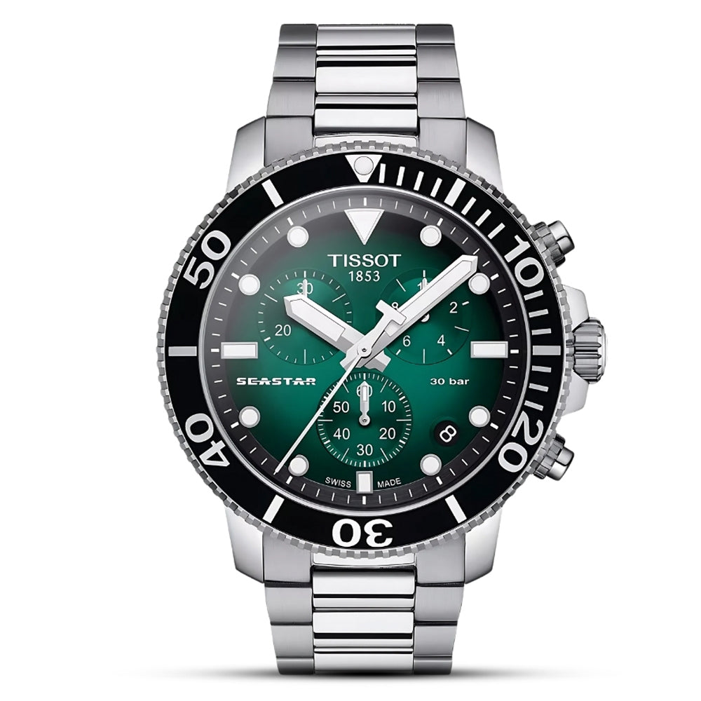 Tissot Seastar 1000 Chronograph Green Dial Steel Men's Watch T120.417.11.091.01