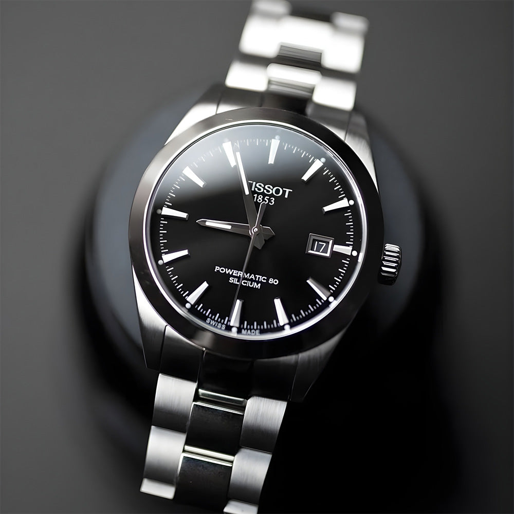Tissot Gentlemen Powermatic 80 Silicium Black Dial Men's Watch T127.407.11.051.00