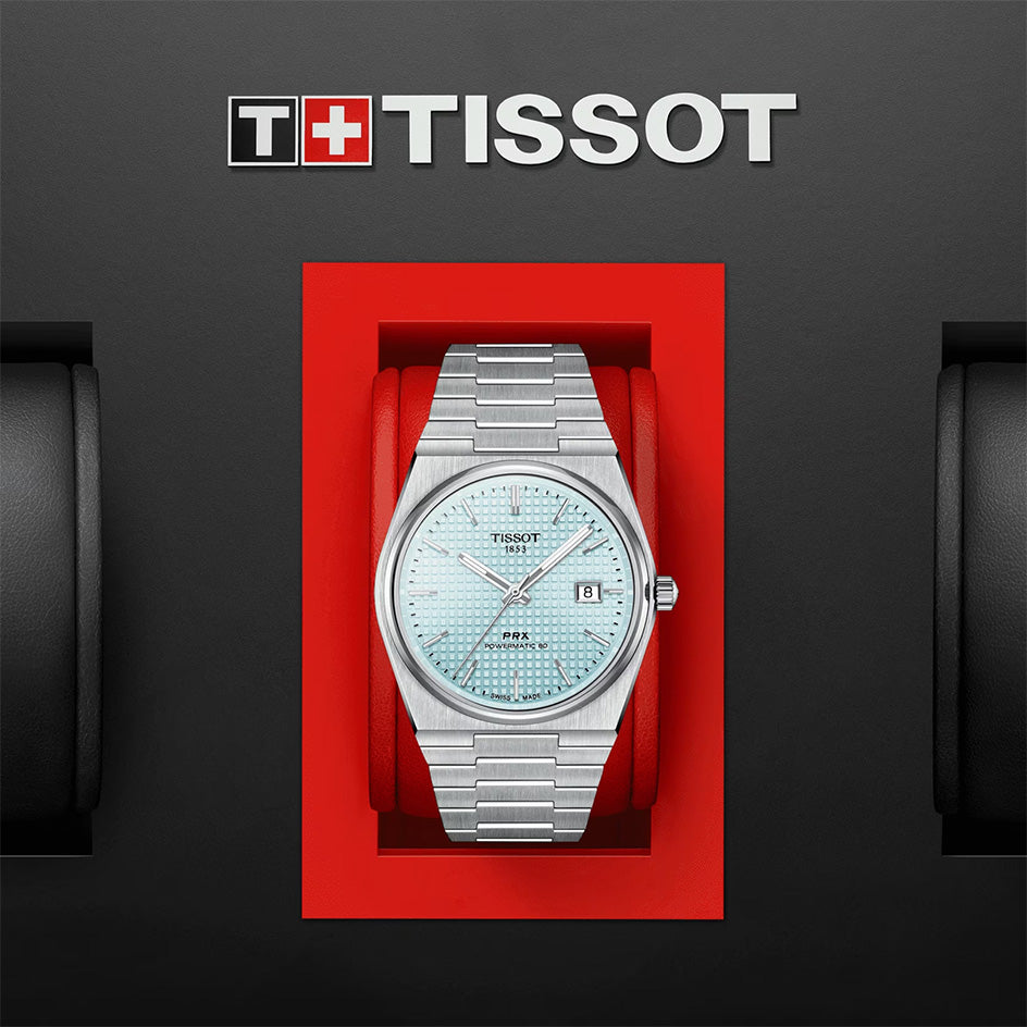 TISSOT PRX POWERMATIC 80 Ice Blue Dial Men's Watch| T1374071135100