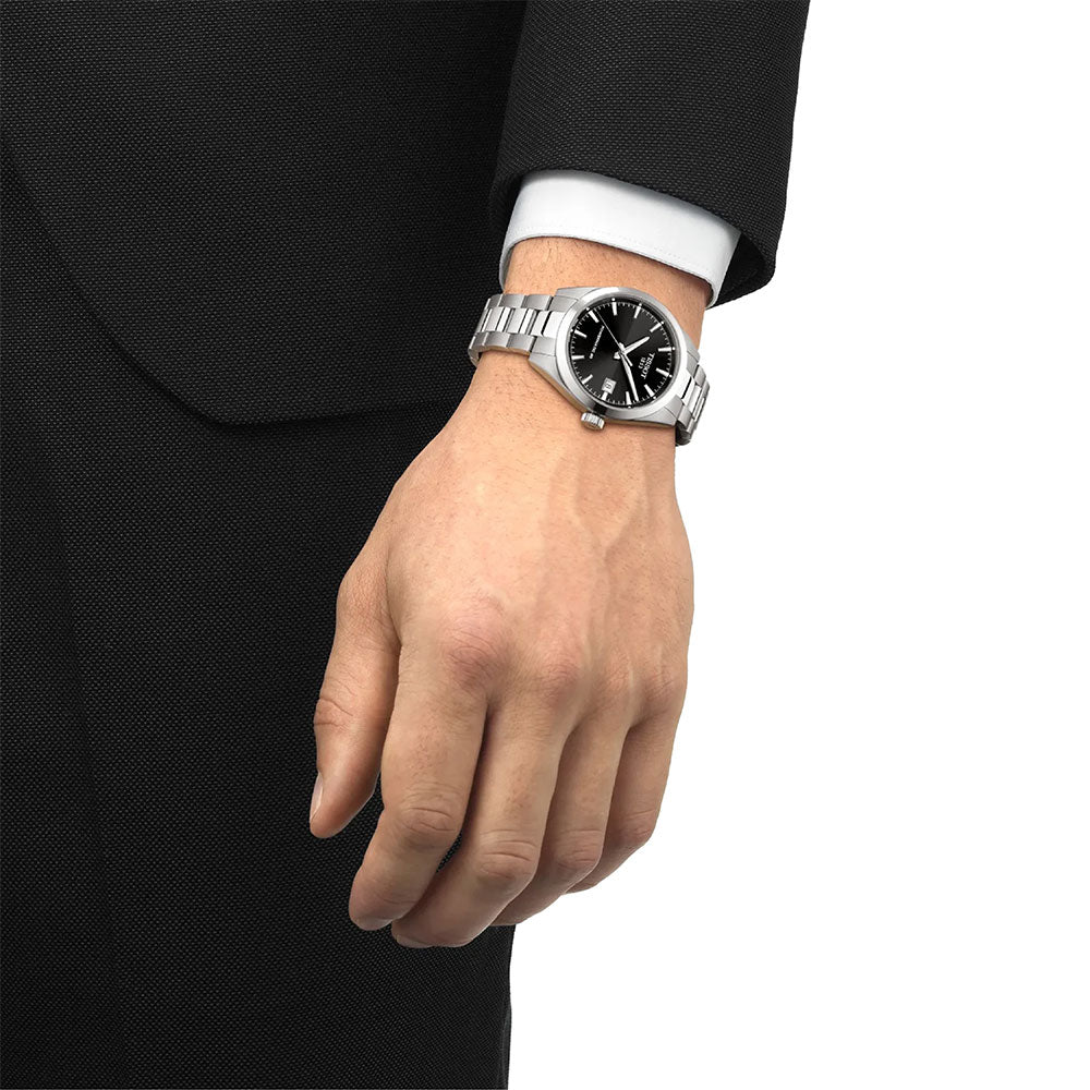TISSOT GENTLEMEN 38MM POWERMATRIC BLACK DIAL WATCH | T165.807.11.051.00