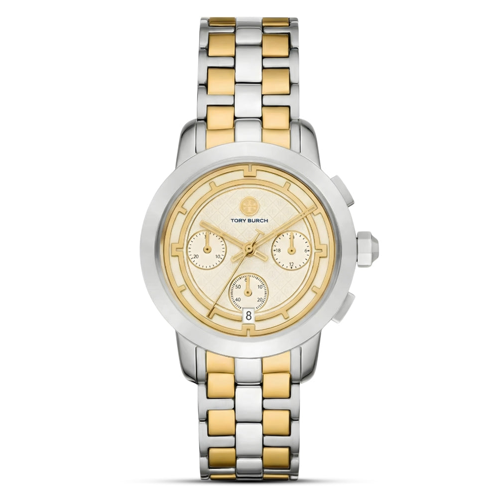 Tory Burch Dual Tone Beige Dial Ladies Watch TBW1052