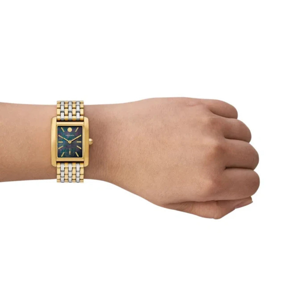 Tory Burch Eleanor Black MOP Dial Two Tone Ladies Watch TBW1084