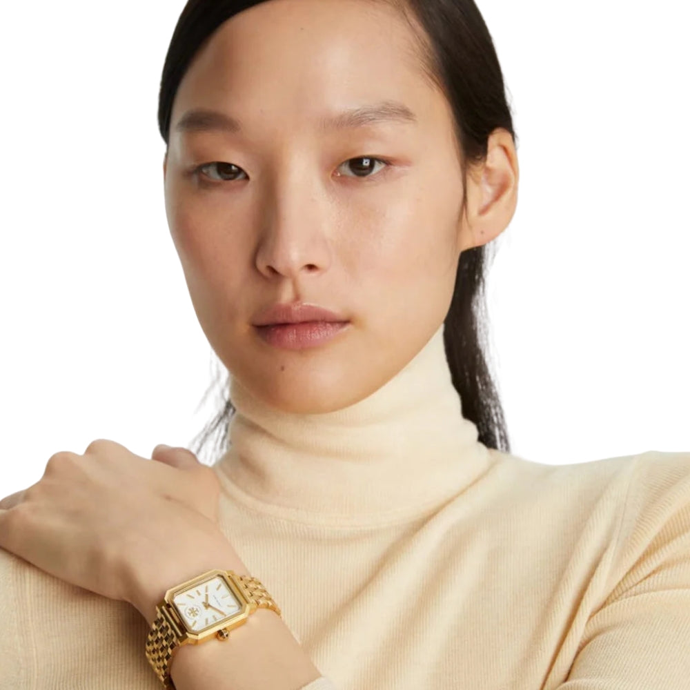 Tory Burch Robinson Gold Tone White Dial Ladies Watch TBW1500