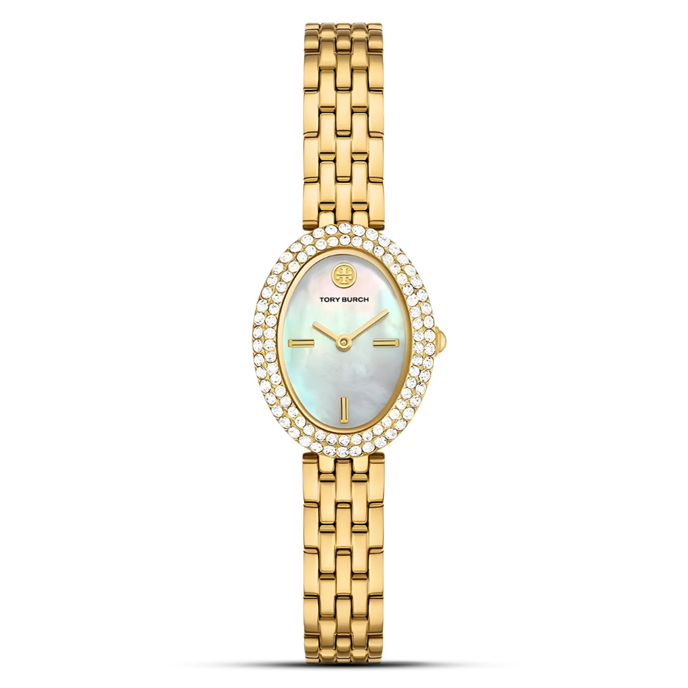 Tory Burch Gold Tone Oval Dial Ladies Watch TBW6034