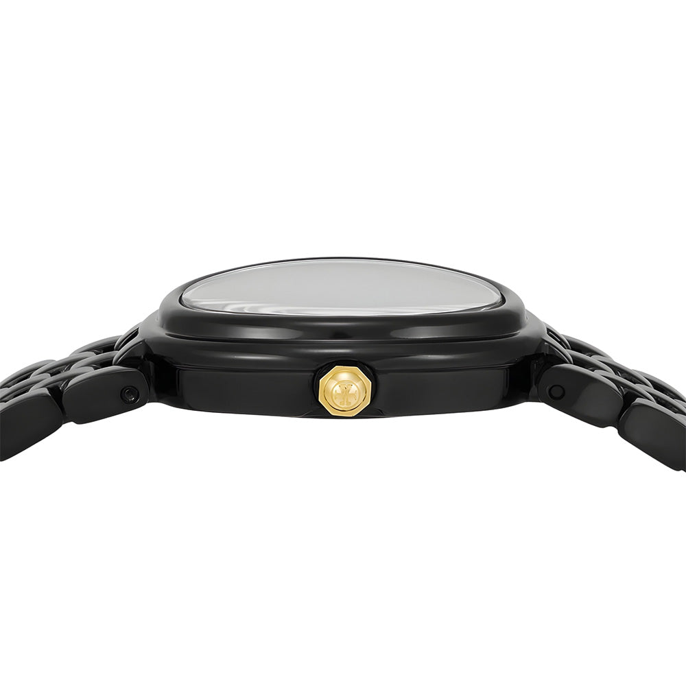 TORY BURCH OVAL QUARTZ BLACK DIAL LADIES WATCH TBW6035