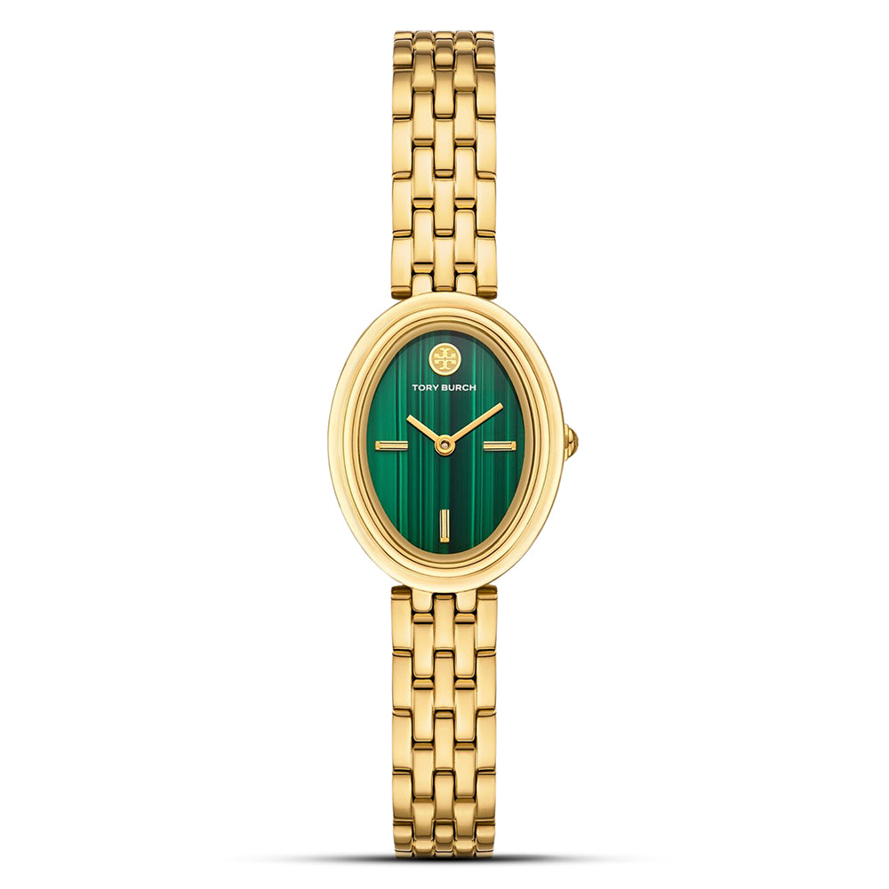 Tory Burch The Oval Green Malachite Dial Ladies Watch TBW6038