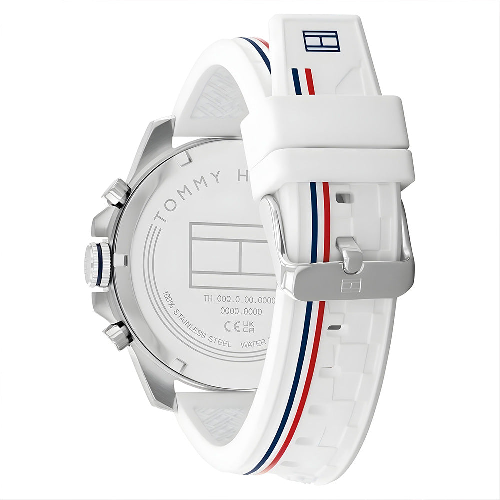 TOMMY HILFIGER ANALOUGUE WHITE SILICON STRAP MEN'S WATCH TH1710676