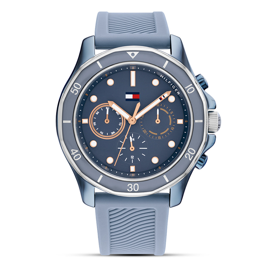 Tommy Hilfiger Indigo Blue Dial Silicone Band Ladies Watch | TH1782571
