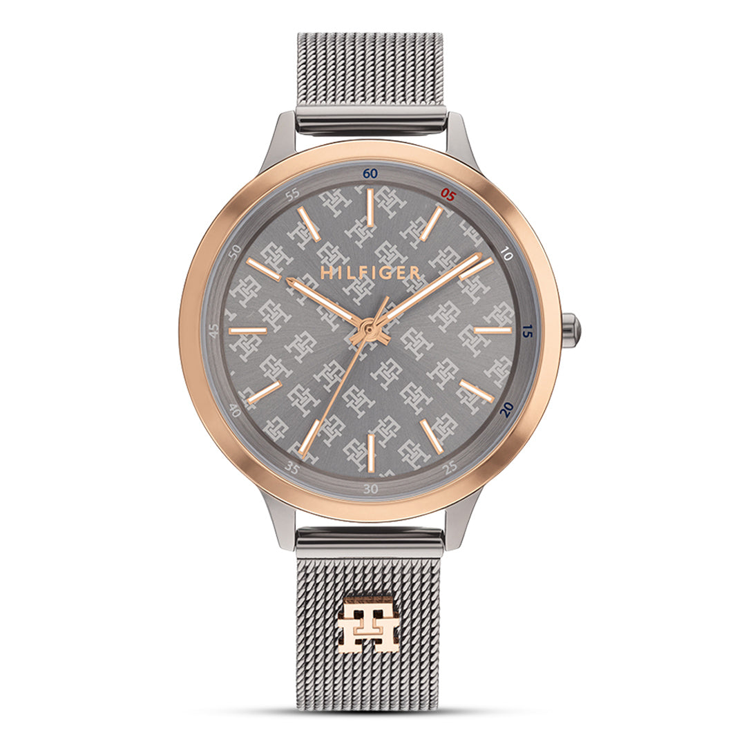 Tommy Hilfiger Grey Dial Grey Mesh Band Ladies Watch | TH1782587