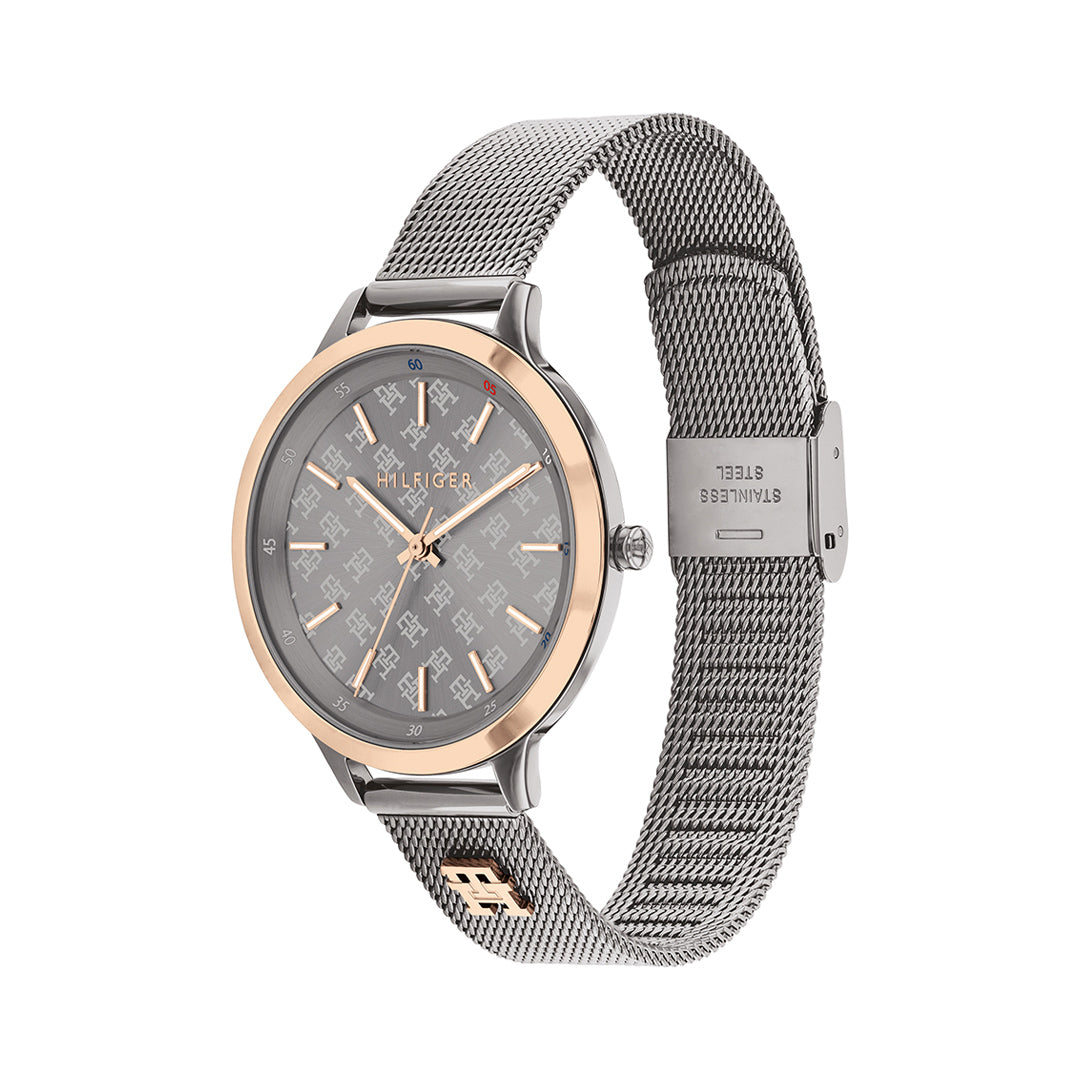 Tommy Hilfiger Grey Dial Grey Mesh Band Ladies Watch | TH1782587