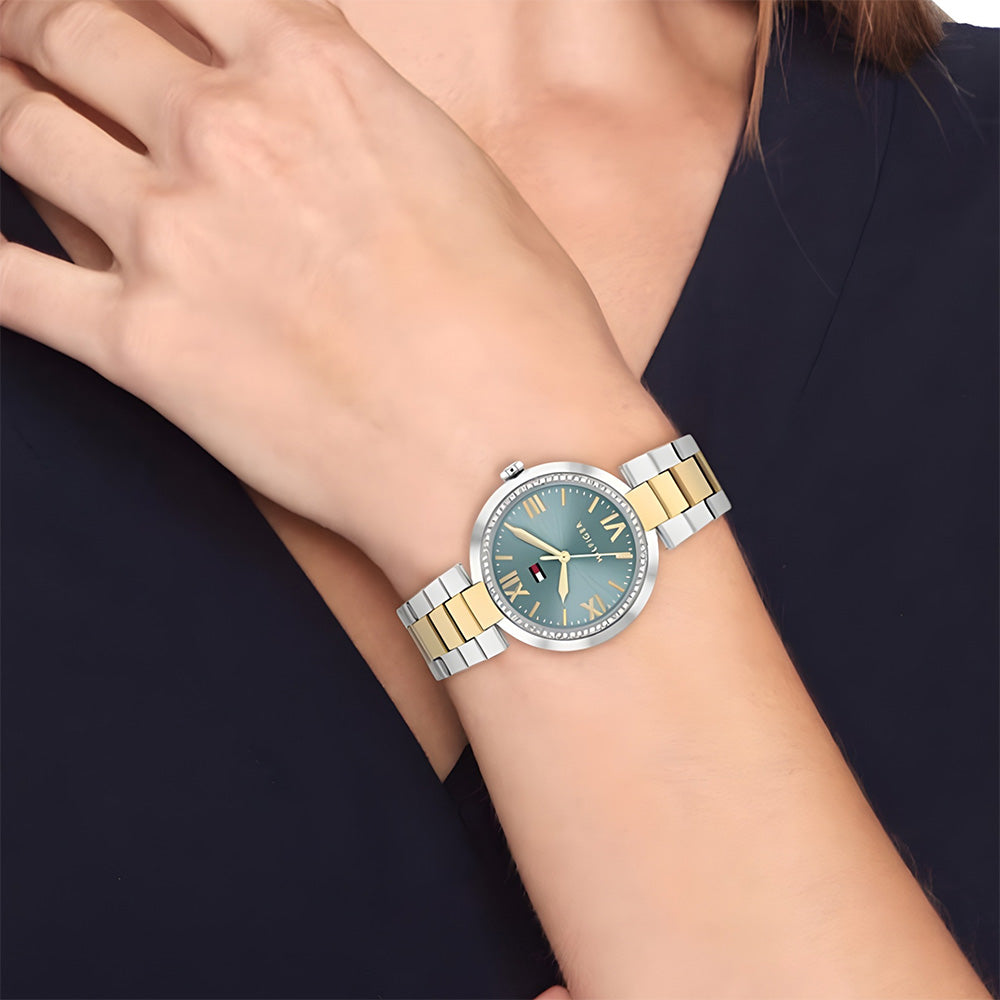 TOMMY HILFIGER ALICE GREEN DIAL WOMEN'S WATCH | TH1782680