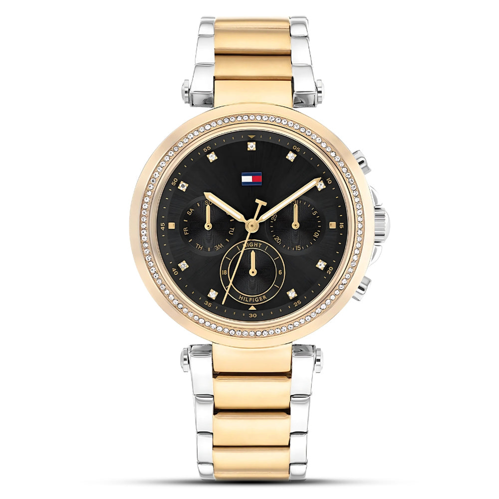 TOMMY HILFIGER EMILY TWO TONE BLACK DIAL LADIES WATCH TH1782702