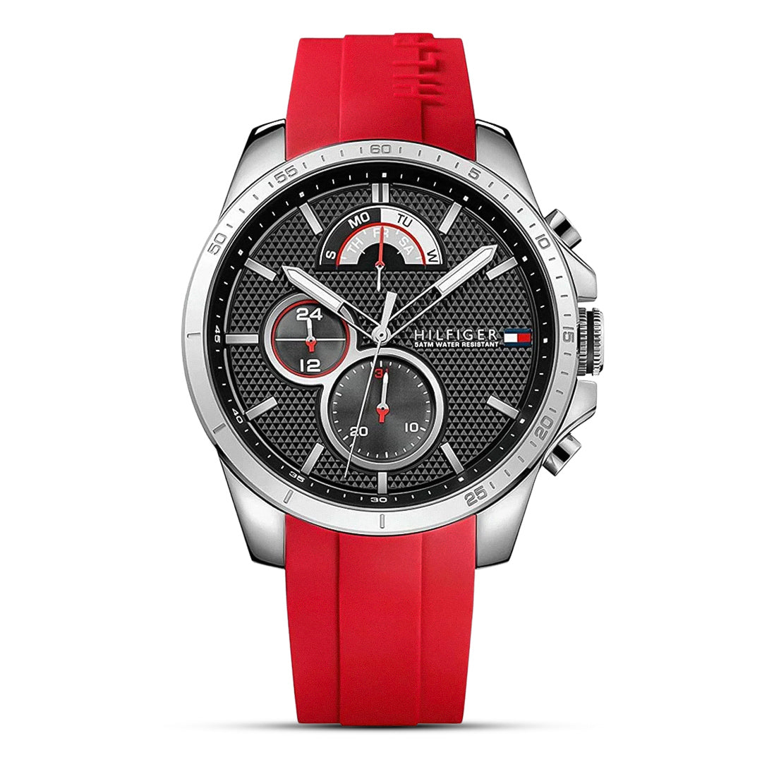 Tommy Hilfiger Black Dial Multifunction Red Men's Watch| TH1791351