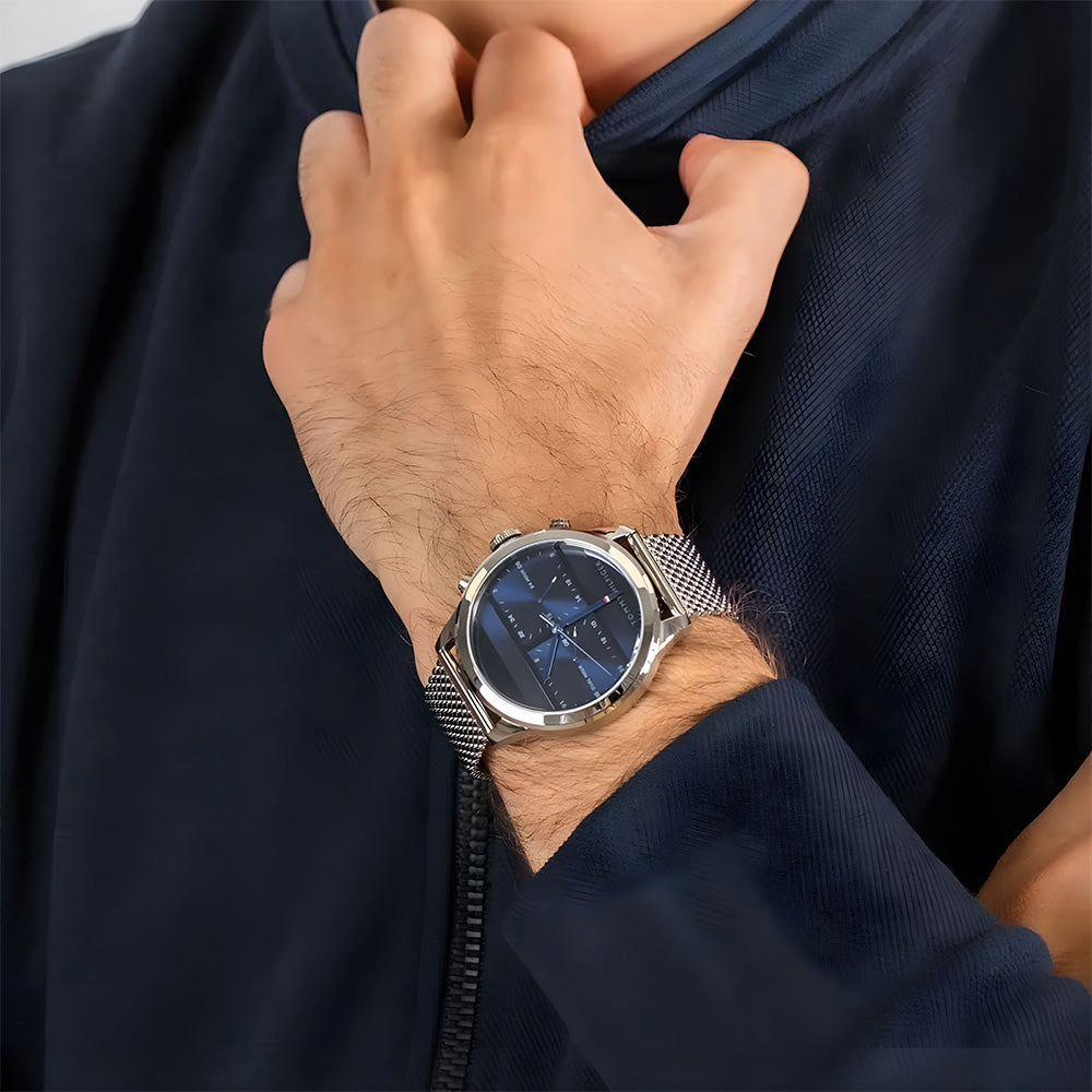 TOMMY HILFIGER "DAMON" BLUE DIAL MESH STRAP MEN'S WATCH TH1791596