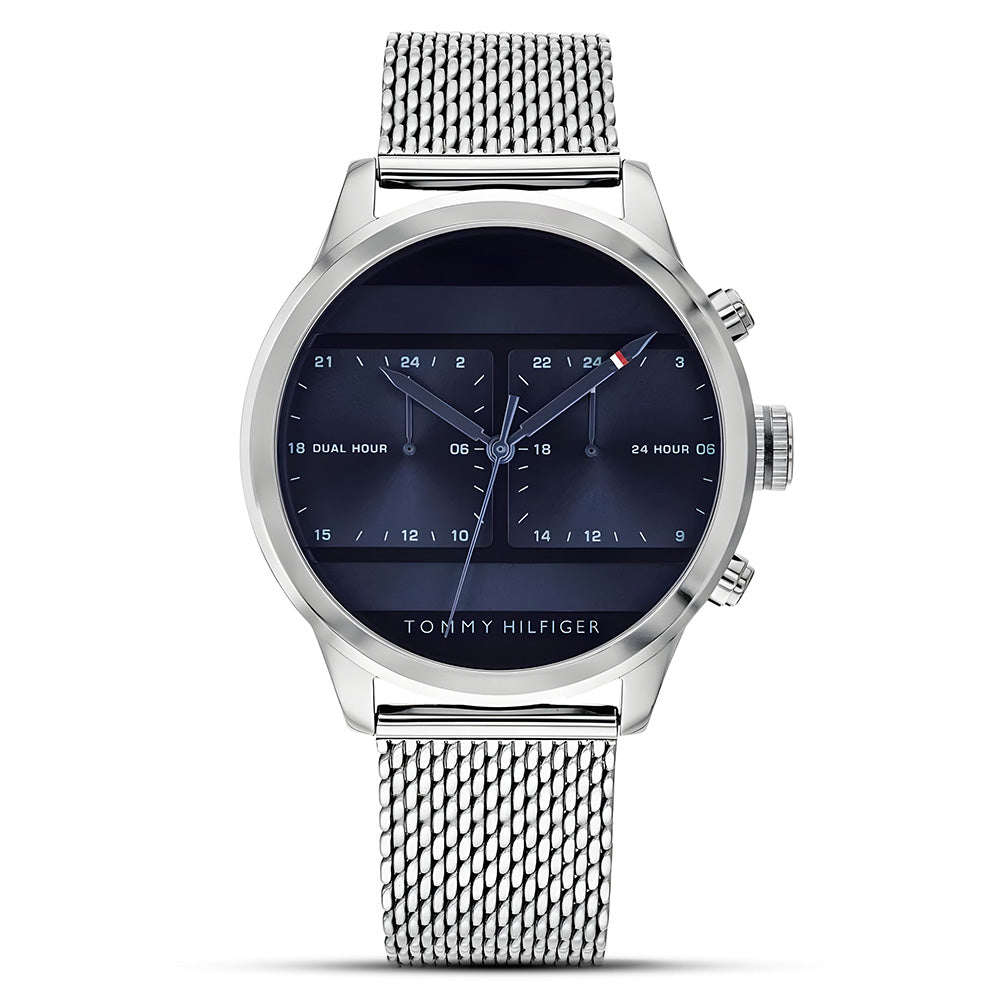 TOMMY HILFIGER "DAMON" BLUE DIAL MESH STRAP MEN'S WATCH TH1791596