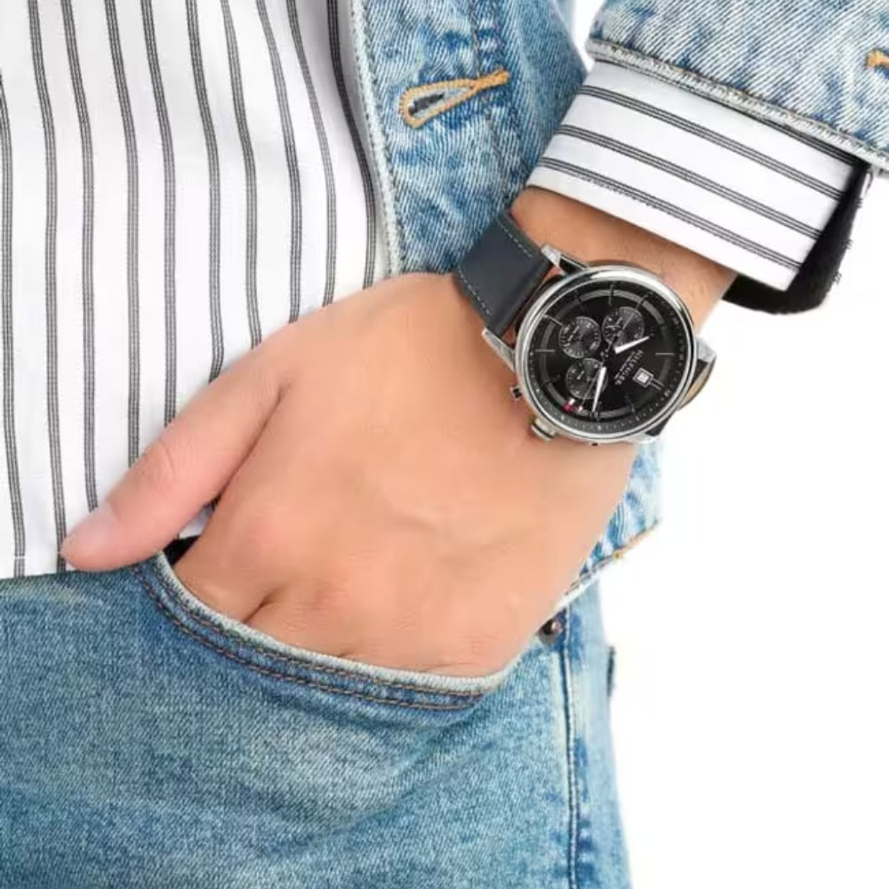 Tommy Hilfiger Black Leather Quartz Men's Watch | TH1791630