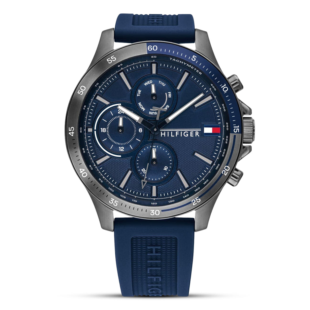 TOMMY HILFIGER BLUE DIAL SILICONE MEN'S WATCH| TH1791721