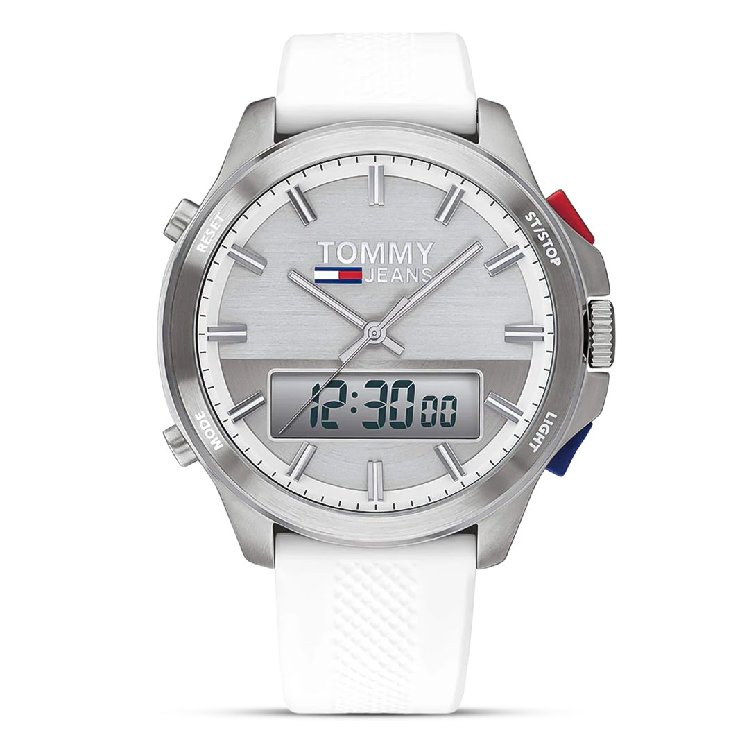 Tommy Hilfiger Digital Grey Dial Silicone Band Men's Watch | TH1791764