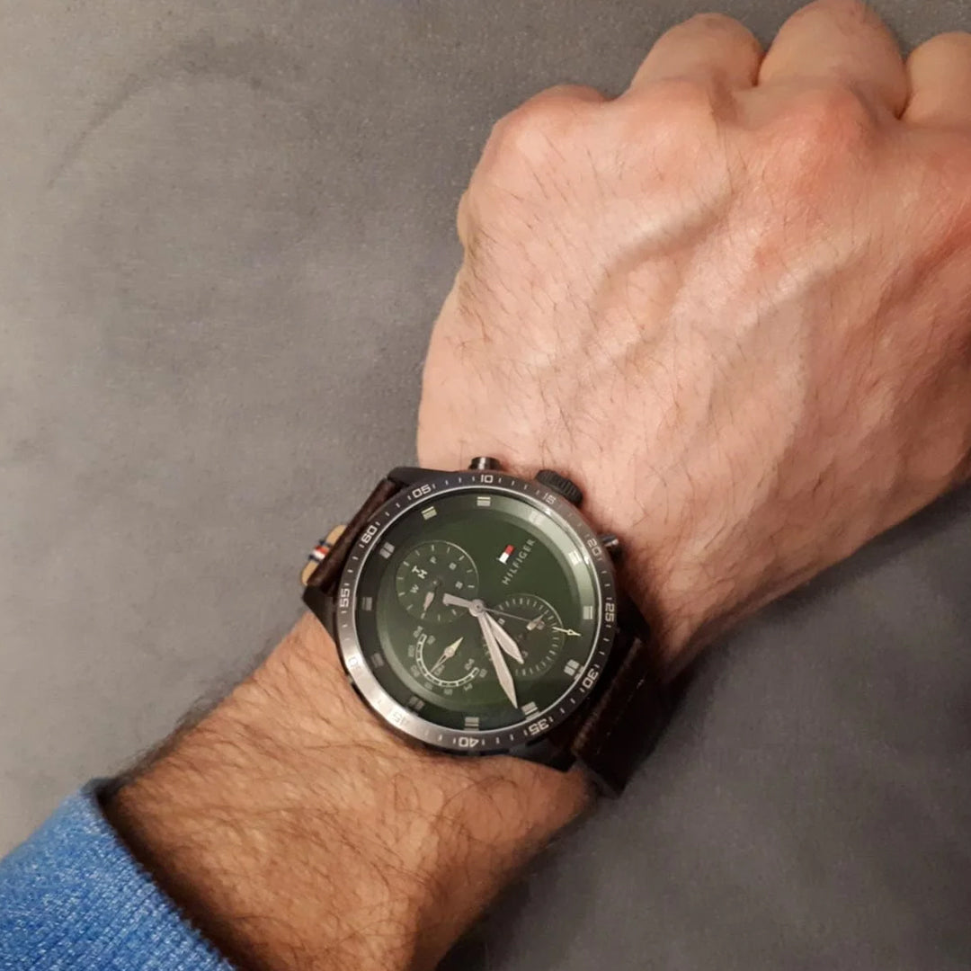 Tommy Hilfiger Multifunction Navy Green Dial Men's Watch | TH1791809