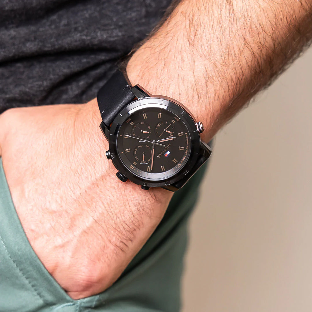 Tommy Hilfiger Troy Multifunction Black Dial Men's Watch | TH1792110