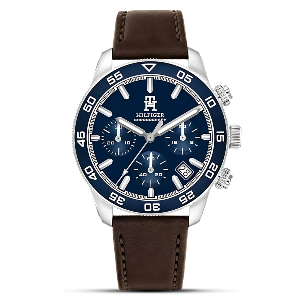Tommy Hilfiger Leather Strap Blue Dial Men's Watch | TH1792163