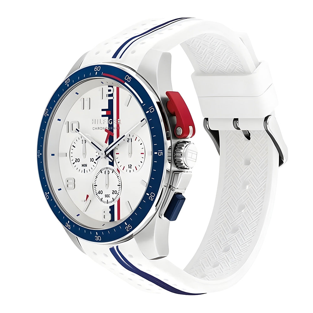 TOMMY HILFIGER ANALOGUE WHITE SILICON STRAP MEN'S WATCH TH1792167