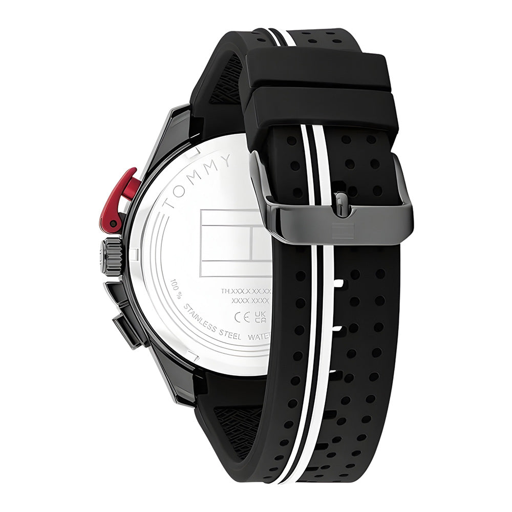 TOMMY HILFIGER ANALOGUE BLACK SILICON STRAP MEN'S WATCH TH1792168