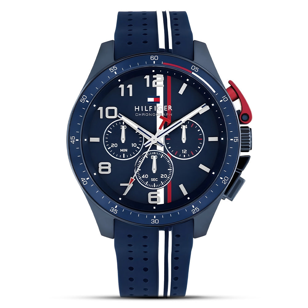 TOMMY HILFIGER ANALOGUE BLUE SILICON STRAP MEN'S WATCH TH1792169