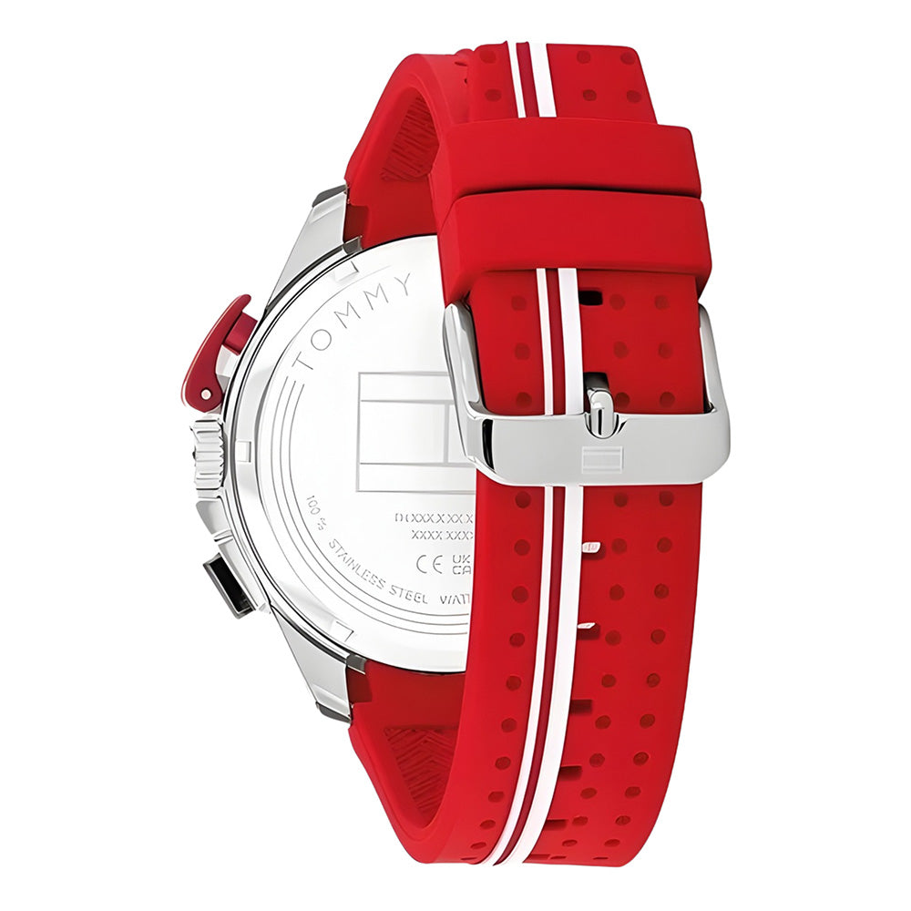 TOMMY HILFIGER ANALOGUE RED SILICON STRAP MEN'S WATCH TH1792170