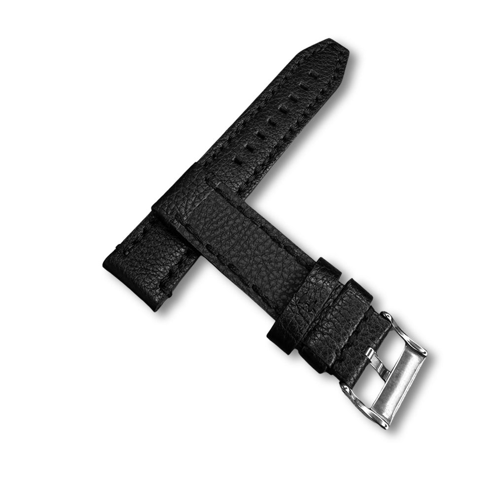 Cavern 22mm Full Grain Black Leather Strap