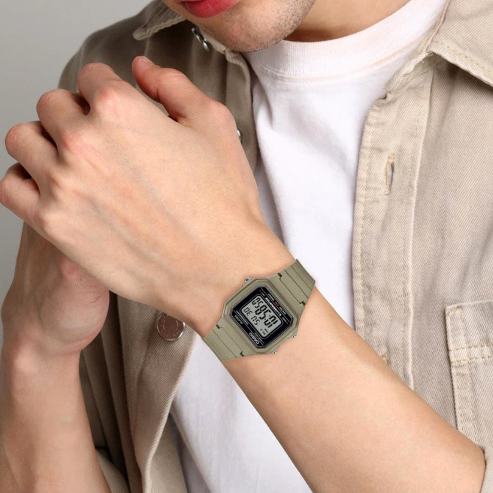 Casio Youth Digital beige Color Strap Men's Watch | W-217H-5AVDF