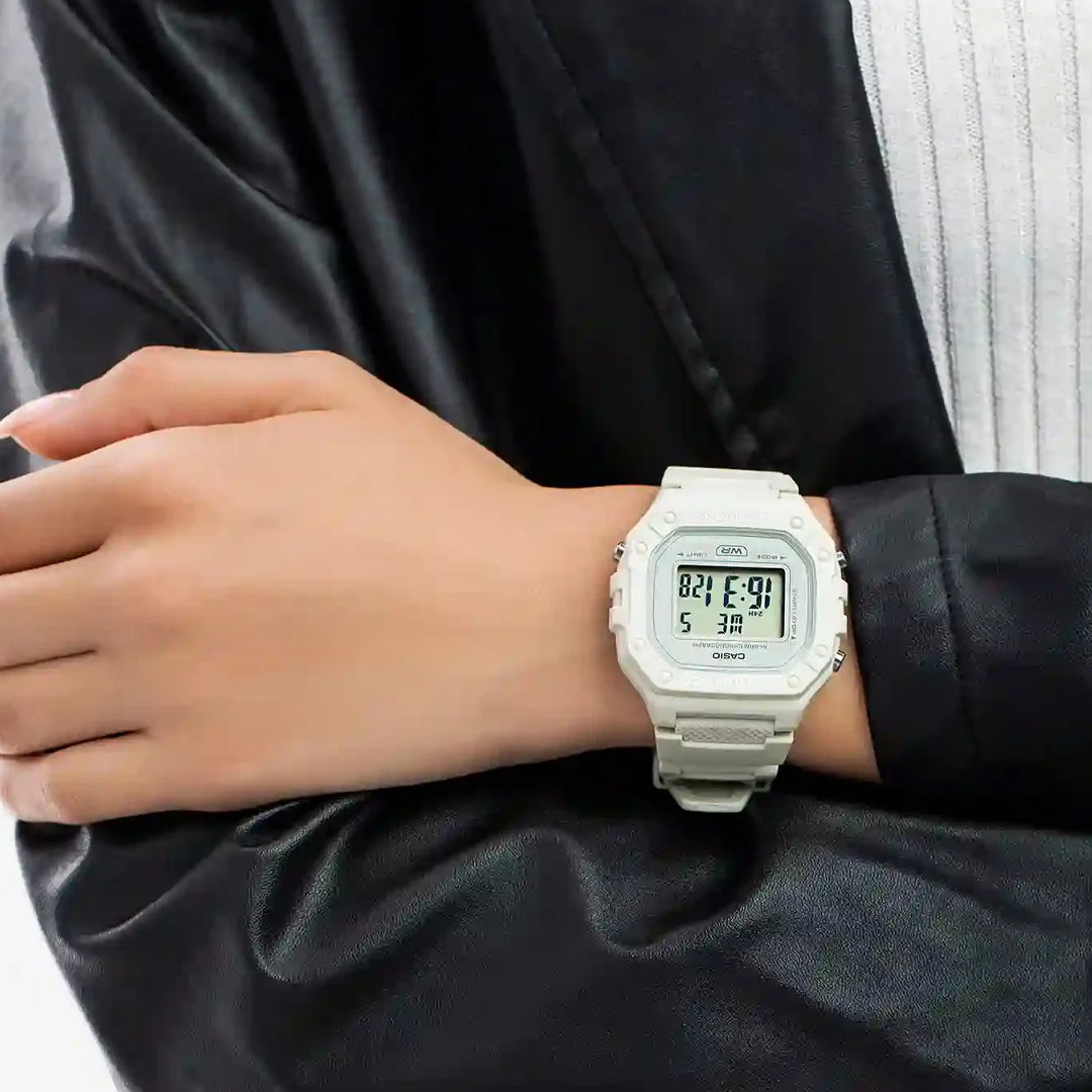 Casio Illuminator Youth Digital White Band Unisex Watch | W-218HC-8AVDF