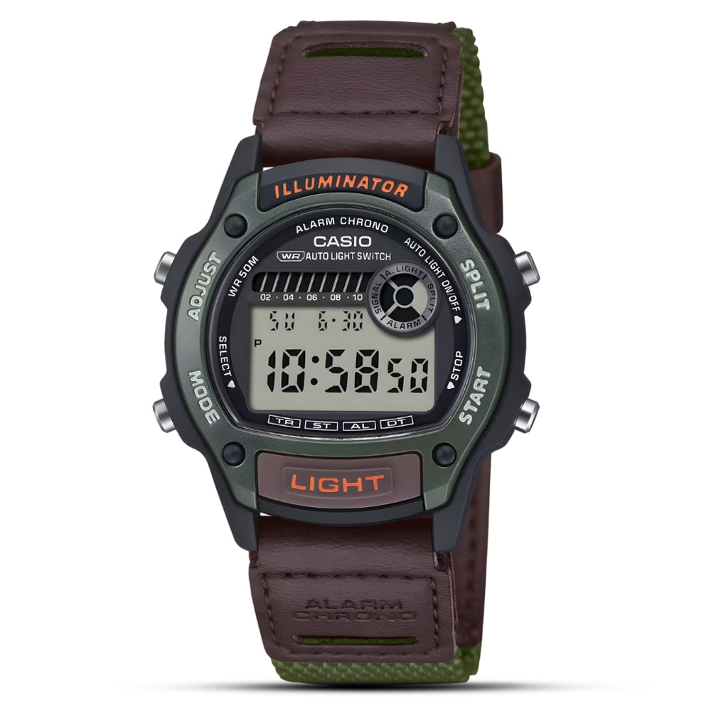 Casio Brown Strap Digital Unisex Watch W-220HF-3AVDF