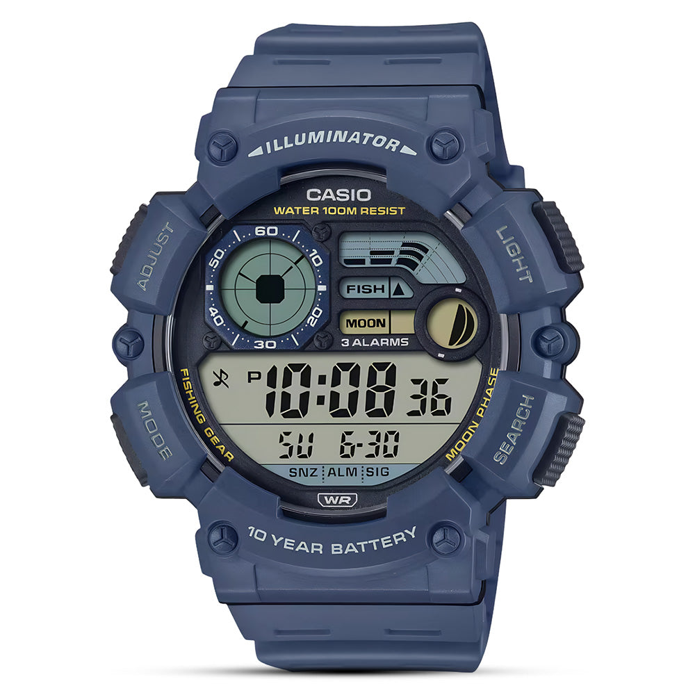 Casio Digital Blue Resin Band Watch WS-1500H-2AVDF