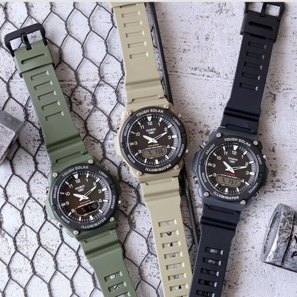 CASIO Solar Powered Analogue-Digital Dial Men's Watch | AQ-S820W-1AVDF