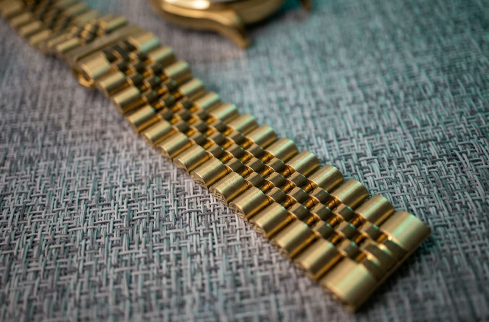 Cavern Gold Tone 22mm Curved Jubilee Watch Bracelet