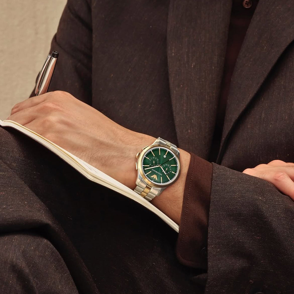 Emporio Armani Dario Two Tone Green Dial Men's Watch | AR11692