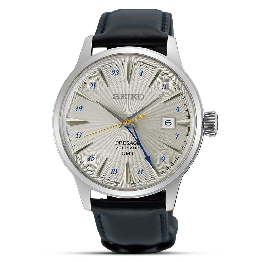 Seiko Presage Cocktail Time 'GMT' Silver Dial Automatic Watch SSK049J1