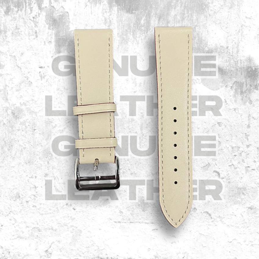 Cavern White Textured Leather Watch Strap | 22MM