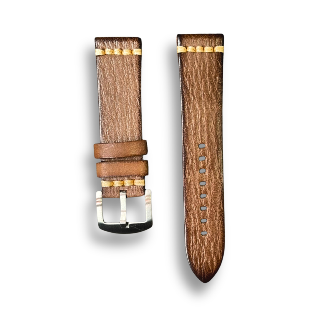 Cavern Coconut Textured Brown Full-Grain Leather Watch Strap | 22MM