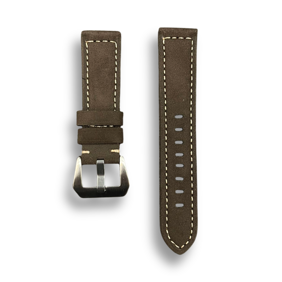 Cavern Wooden Brown Soft Leather Strap | 22MM