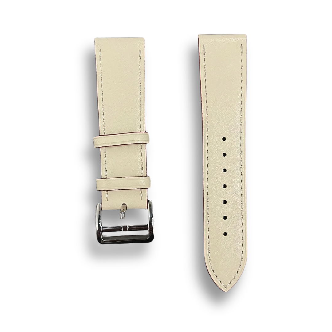 Cavern White Textured Leather Watch Strap | 22MM