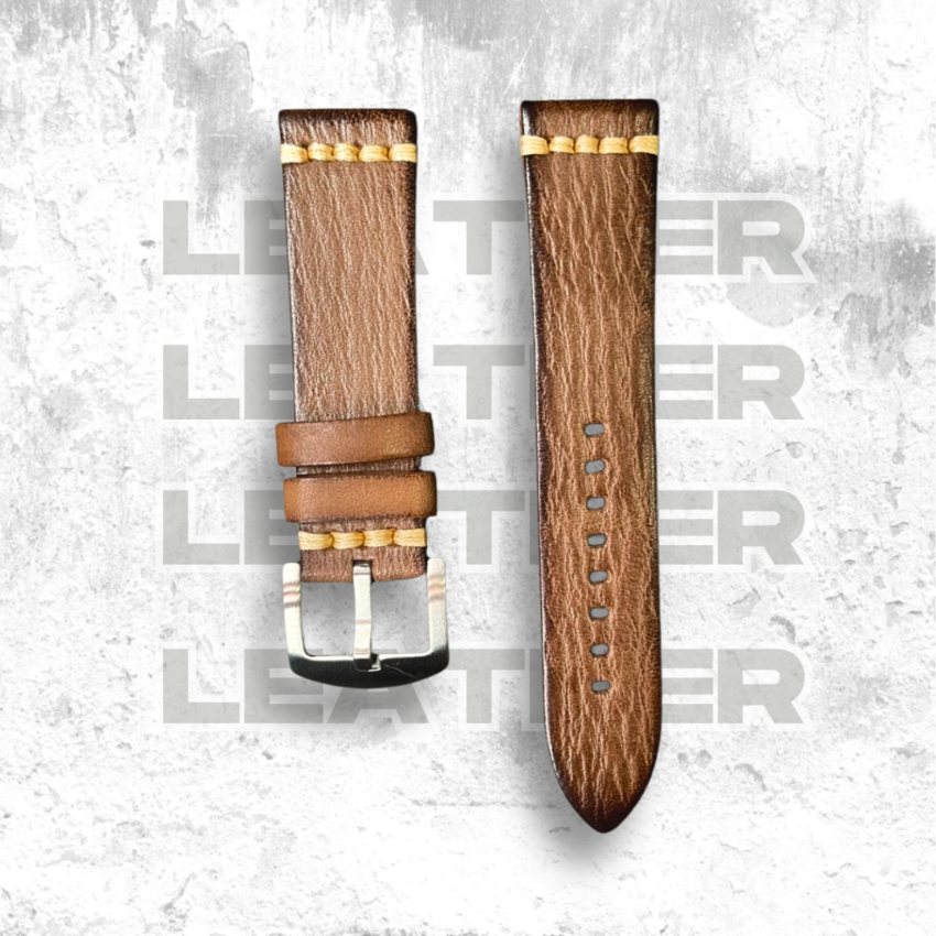 Cavern Coconut Textured Brown Full-Grain Leather Watch Strap | 22MM