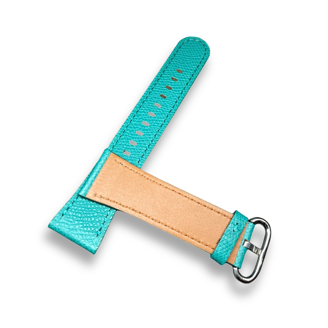 Cavern Cyan Blue Textured Leather Watch Strap | 22MM