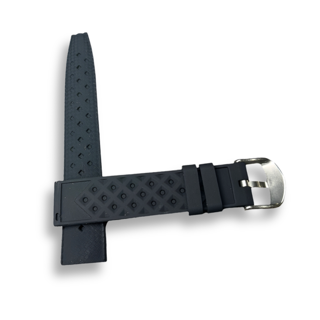 Cavern Black Textured Silicon Watch Strap | 20MM