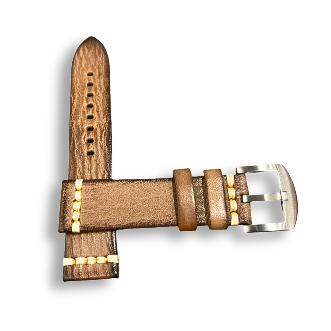 Cavern Coconut Textured Brown Full-Grain Leather Watch Strap | 22MM
