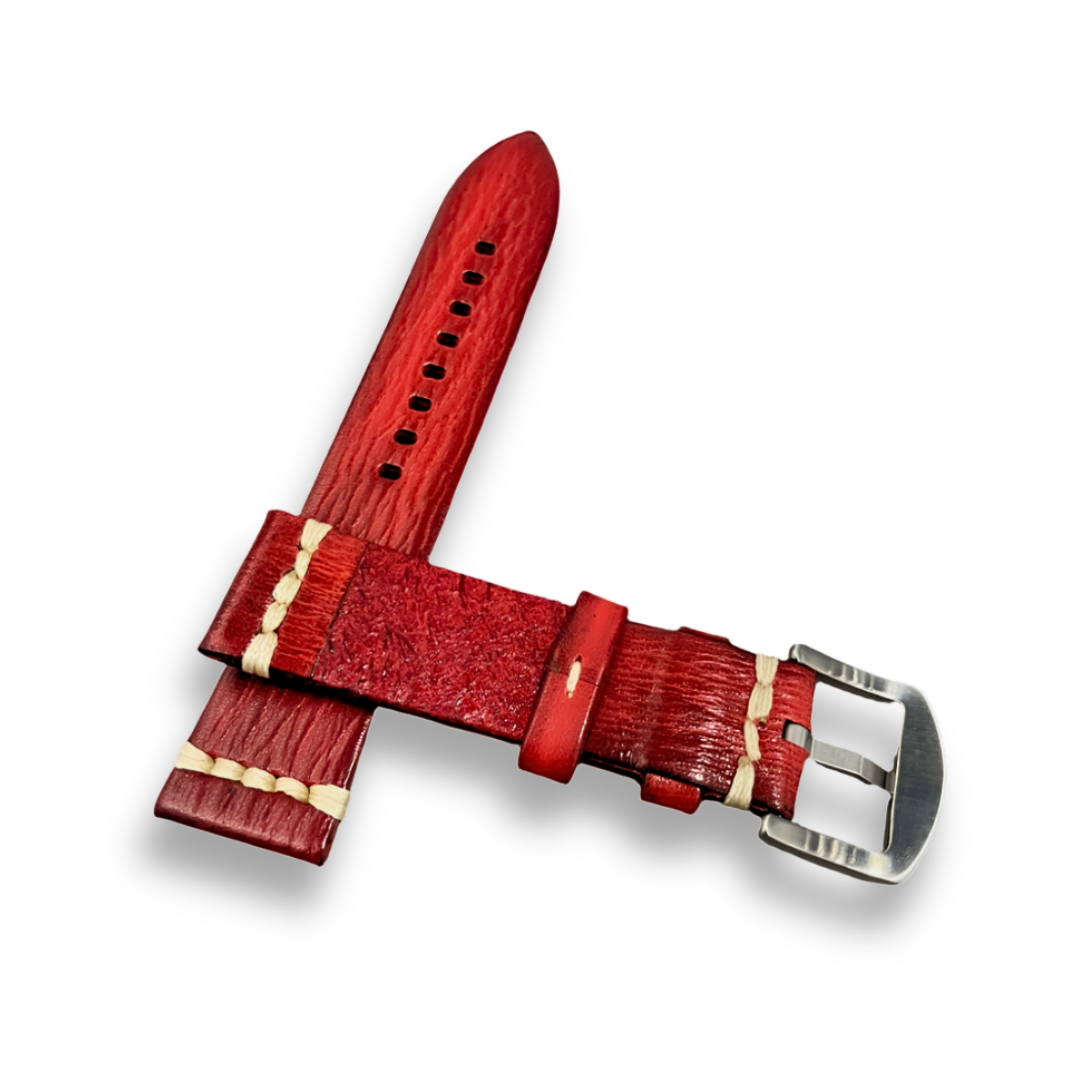 Cavern Coconut Textured Red Full-Grain Leather Watch Strap | 20MM