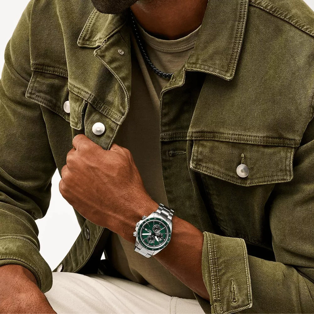 Fossil Autocross Multifunction Green Dial Men's Watch BQ2878